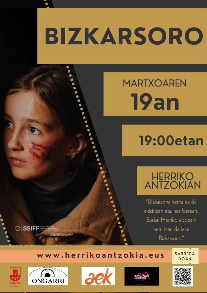 Martxoaren 19an “Bizkarsoro” filma eskainiko da Elgoibarren Korrika Kulturalaren programazioaren baitan